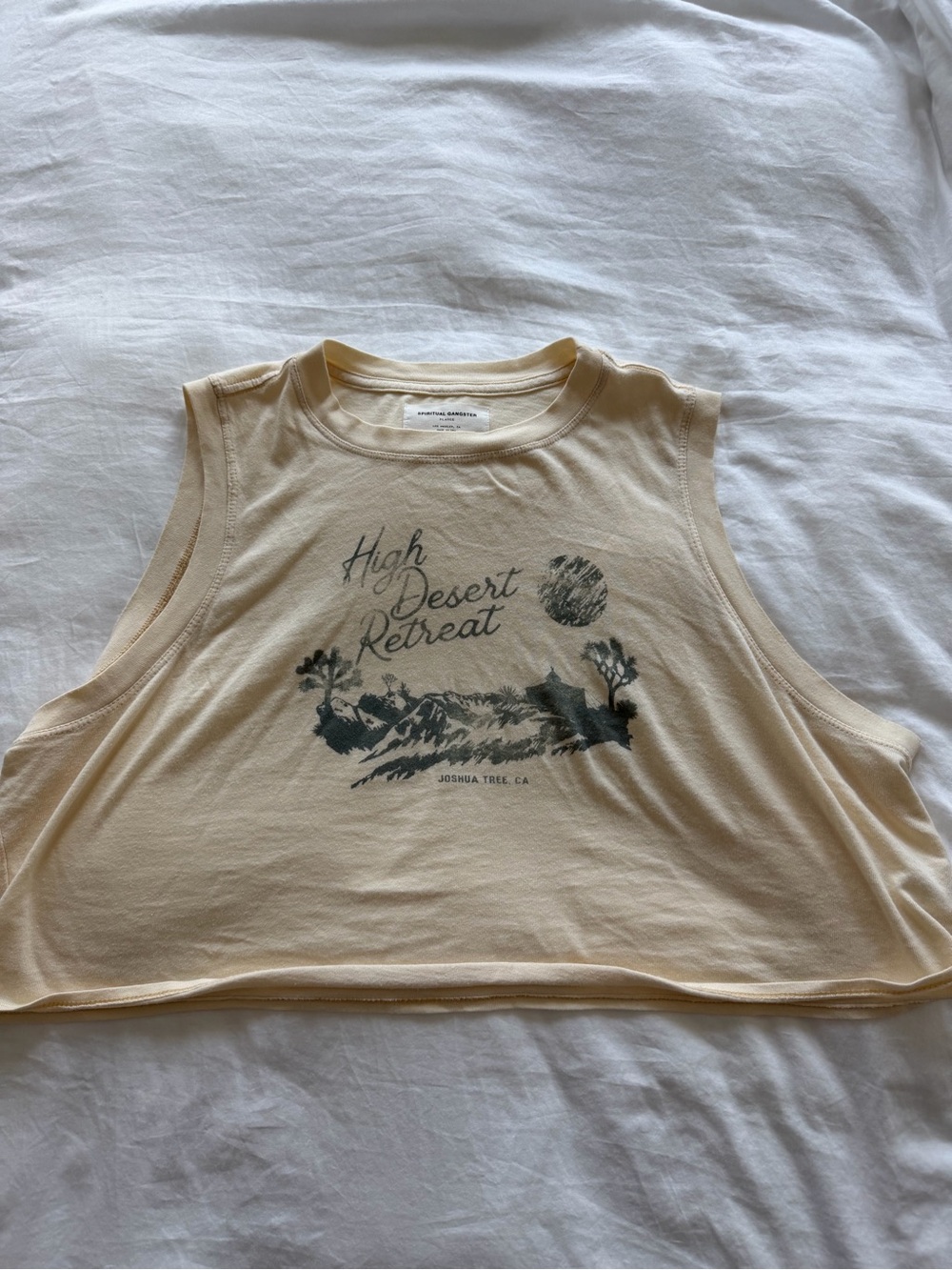 High Desert Retreat Cream Crop Tank Top - spiritual gangster XL